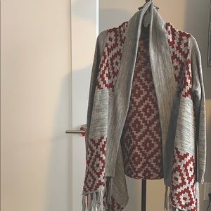 Cute grey and red cardigan